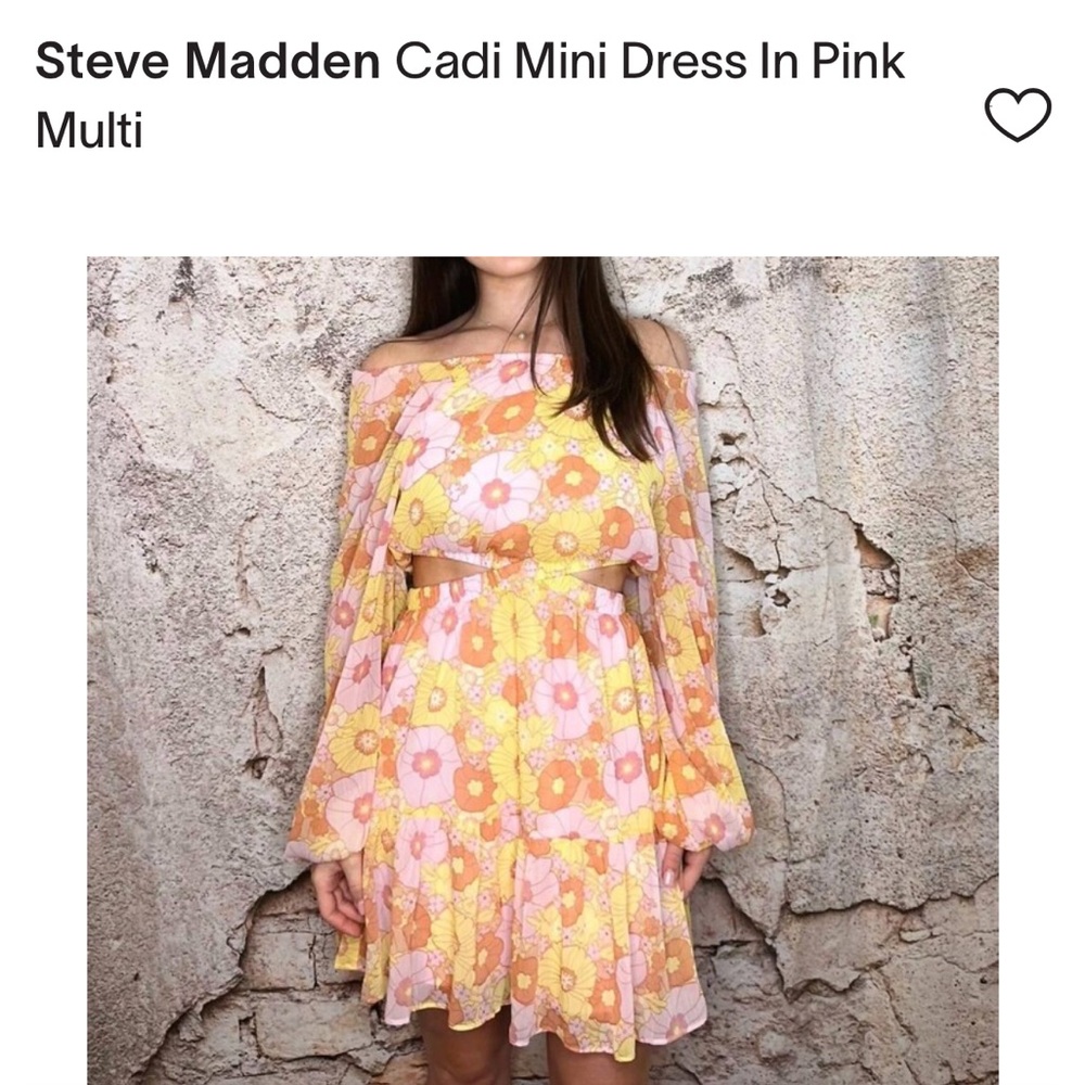 215.Steve Madden Floral Mini Dress in Pink and Yellow